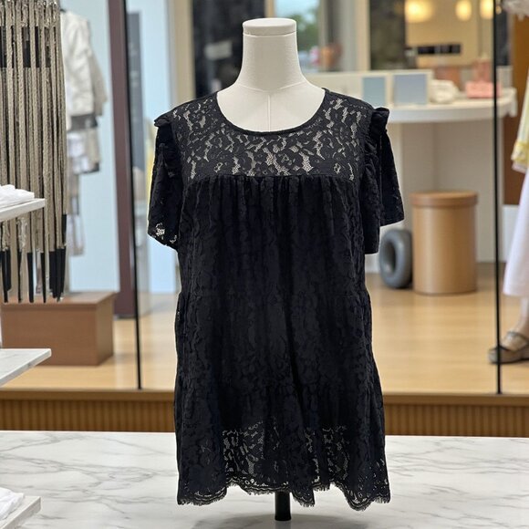 Torrid Black Lace Babydoll Top Romantic Coquette Fairy Gothic Soft Girl Blouse - Picture 1 of 9